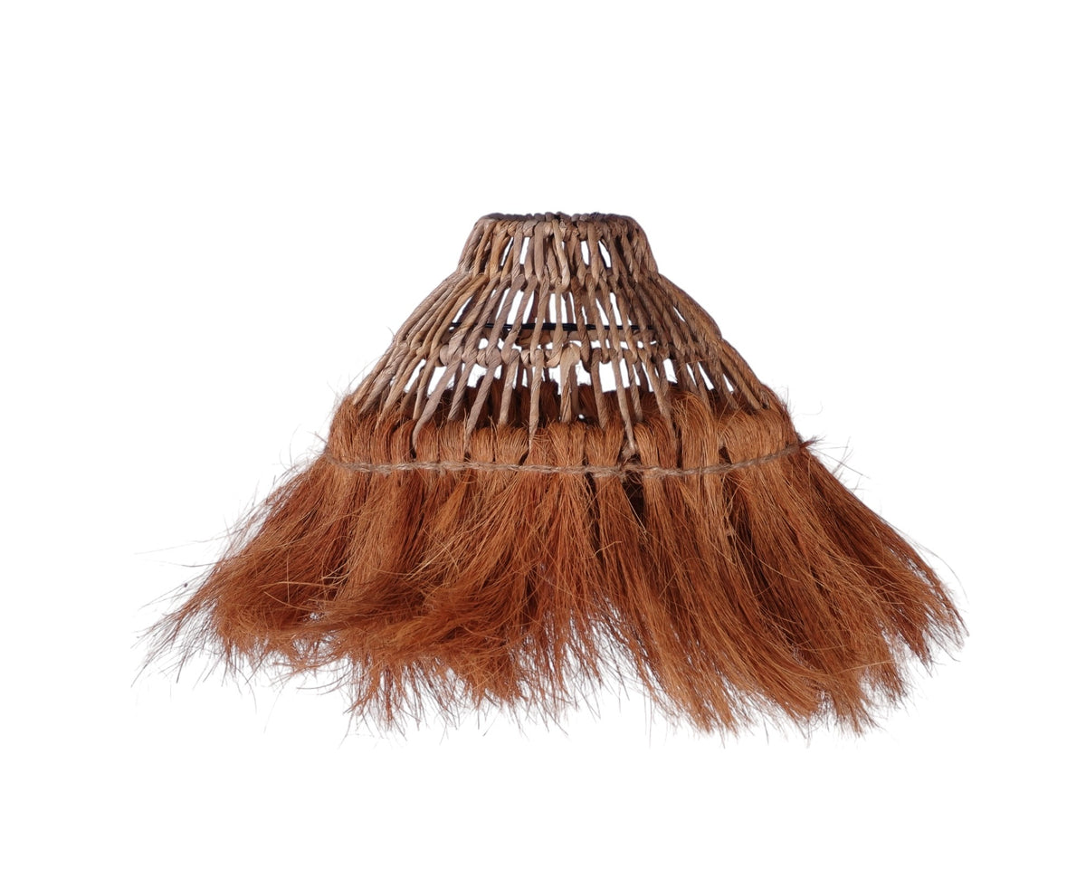 Furnilux Handgemaakte Hanglamp van Bananenvezel – Duurzaam & Natuurlijk Design - Top 10cm -Bodem 30cm - Hoogte 22cm