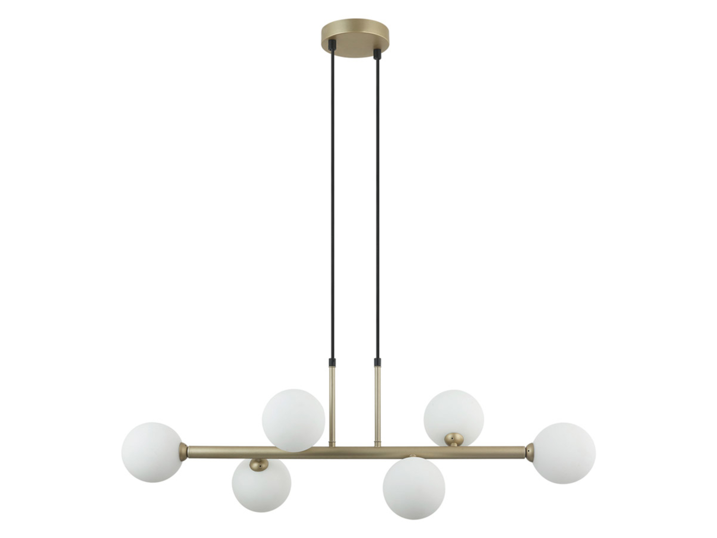 Lampa wisząca Olbia 6-punktowa szklana biało-złota