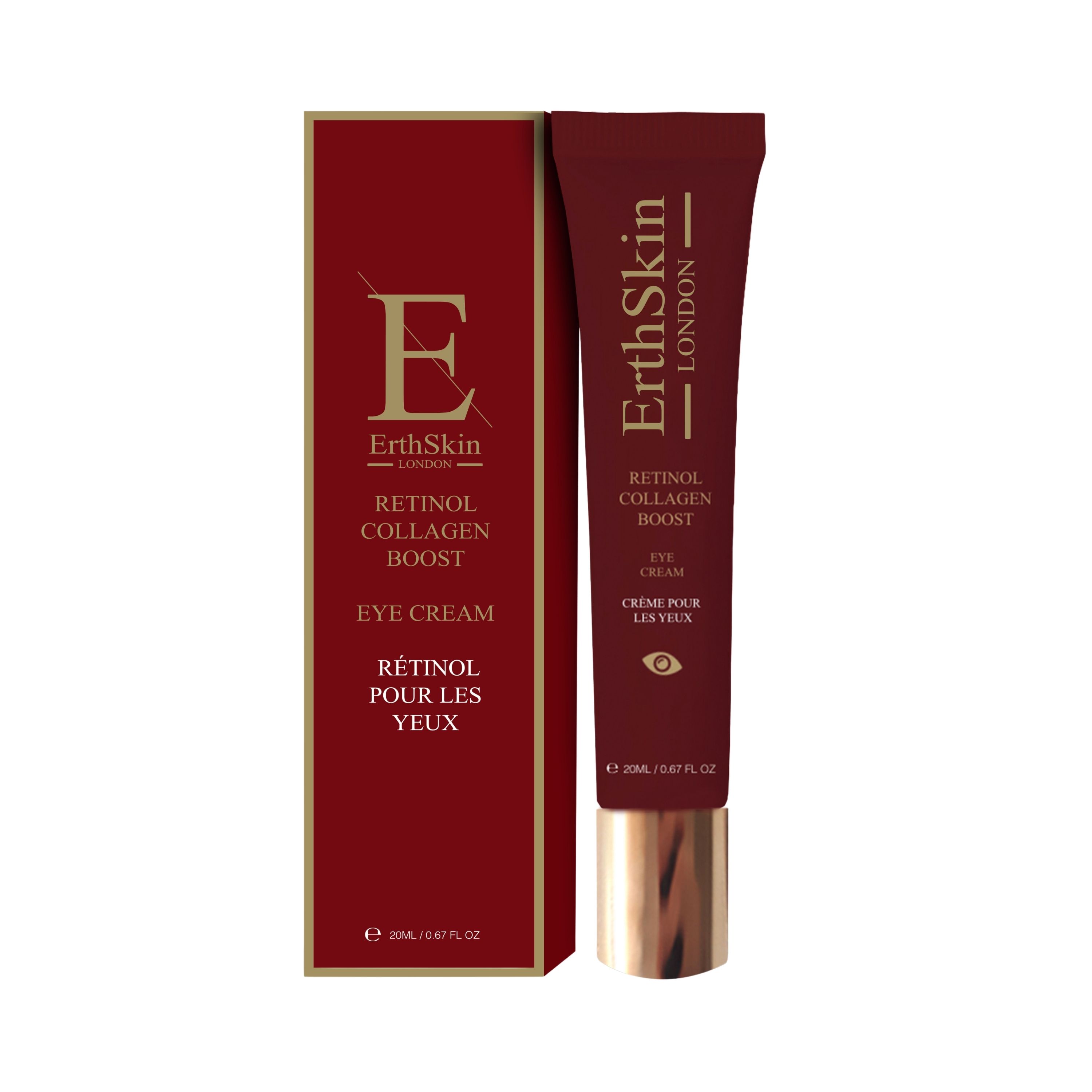 Erth Skin London Collagen Overnight Revival: Marine Collagen Night Serum 30ml   Retinol Eye Cream 20ml