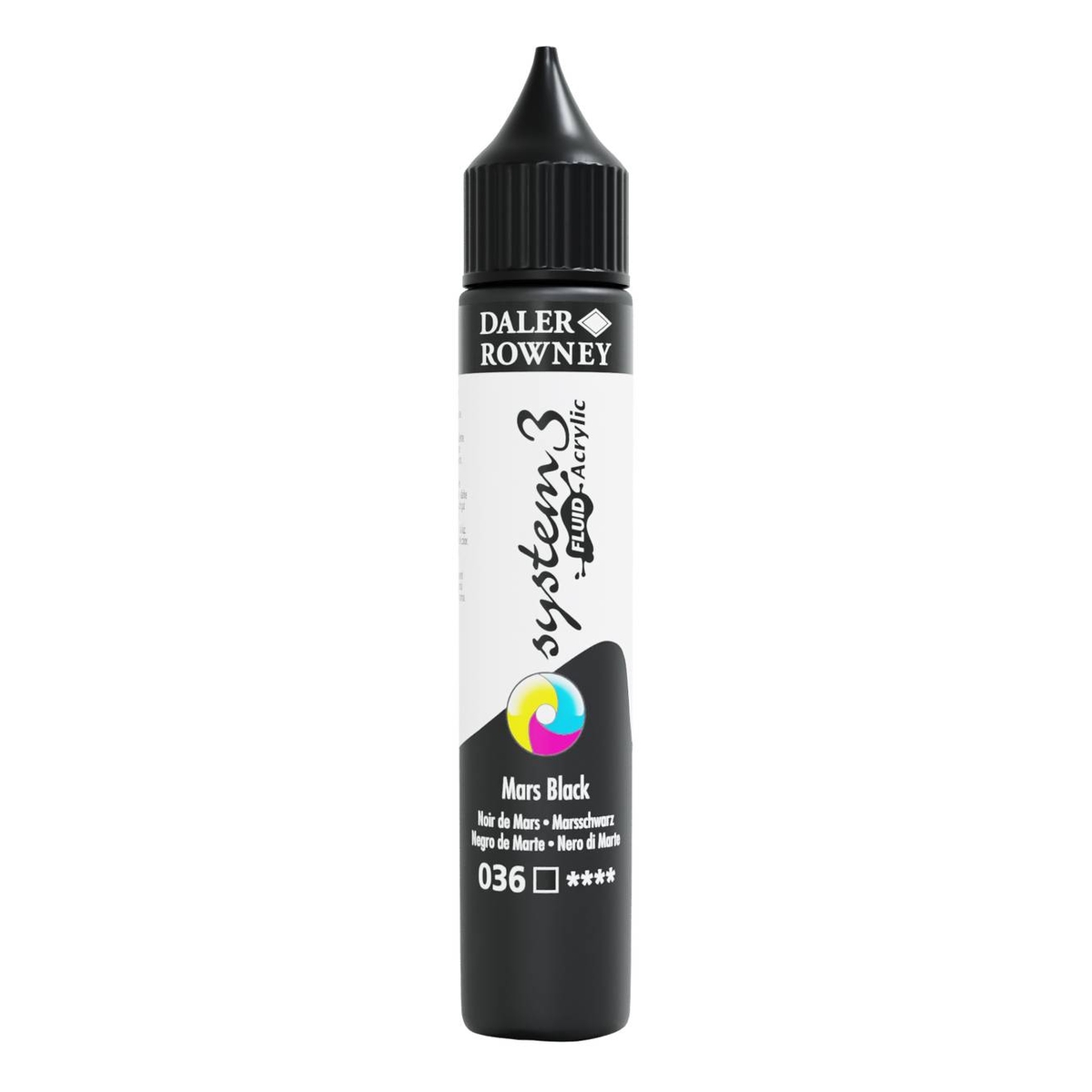 Daler-Rowney System3 Mars Black Fluid Acrylic 29.5ml (036)