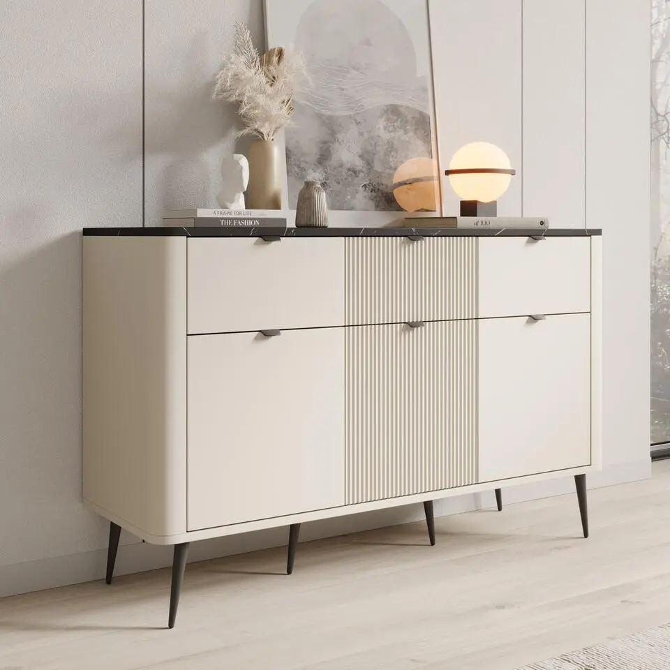 Meubella - Dressoir Mace - Beige - 130 cm