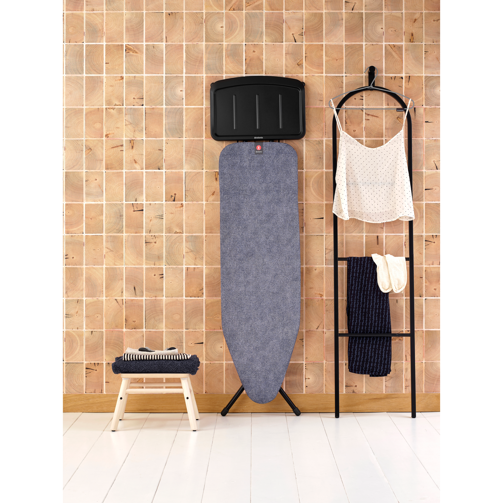 Brabantia Strijkplank B, 124x38 cm, solide stoomunithouder - Denim Blue