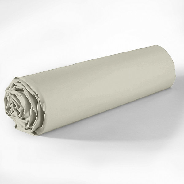 Drap housse 180x200  35 cm Coton 57 fils Ivoire