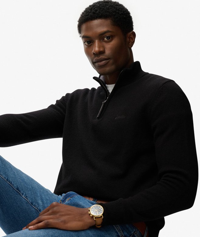 Wool Blend Half Zip Jumper