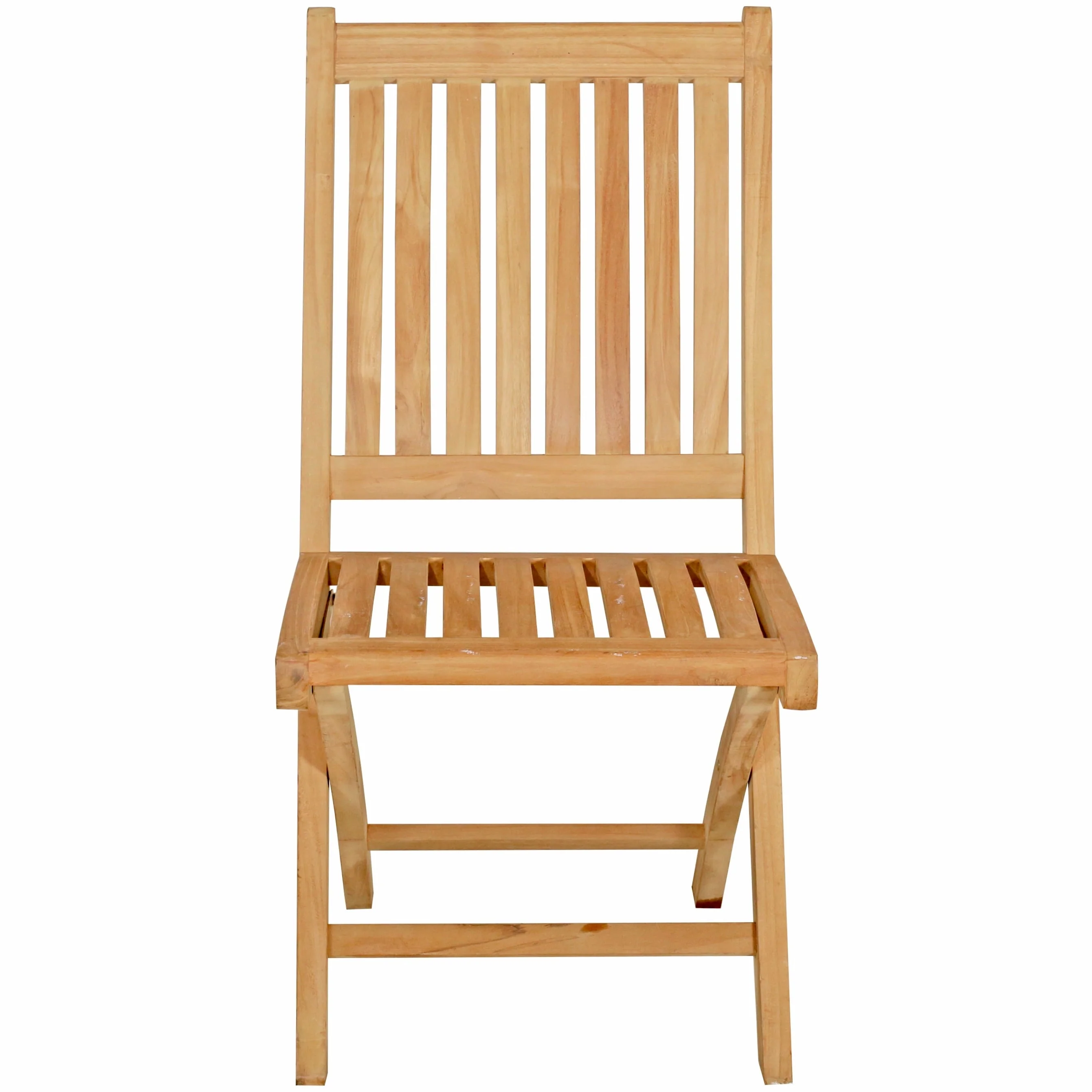 Seven Seas Teak Naples Outdoor Patio Folding Side Chair, set of 2