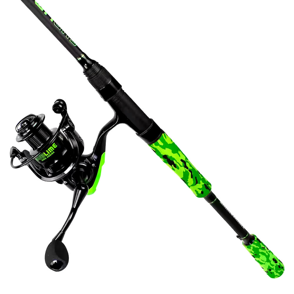 Lunkerhunt Sublime Spinning Fishing Rod and Reel Combo, Medium, Anti-Reverse, 6.8-ft
