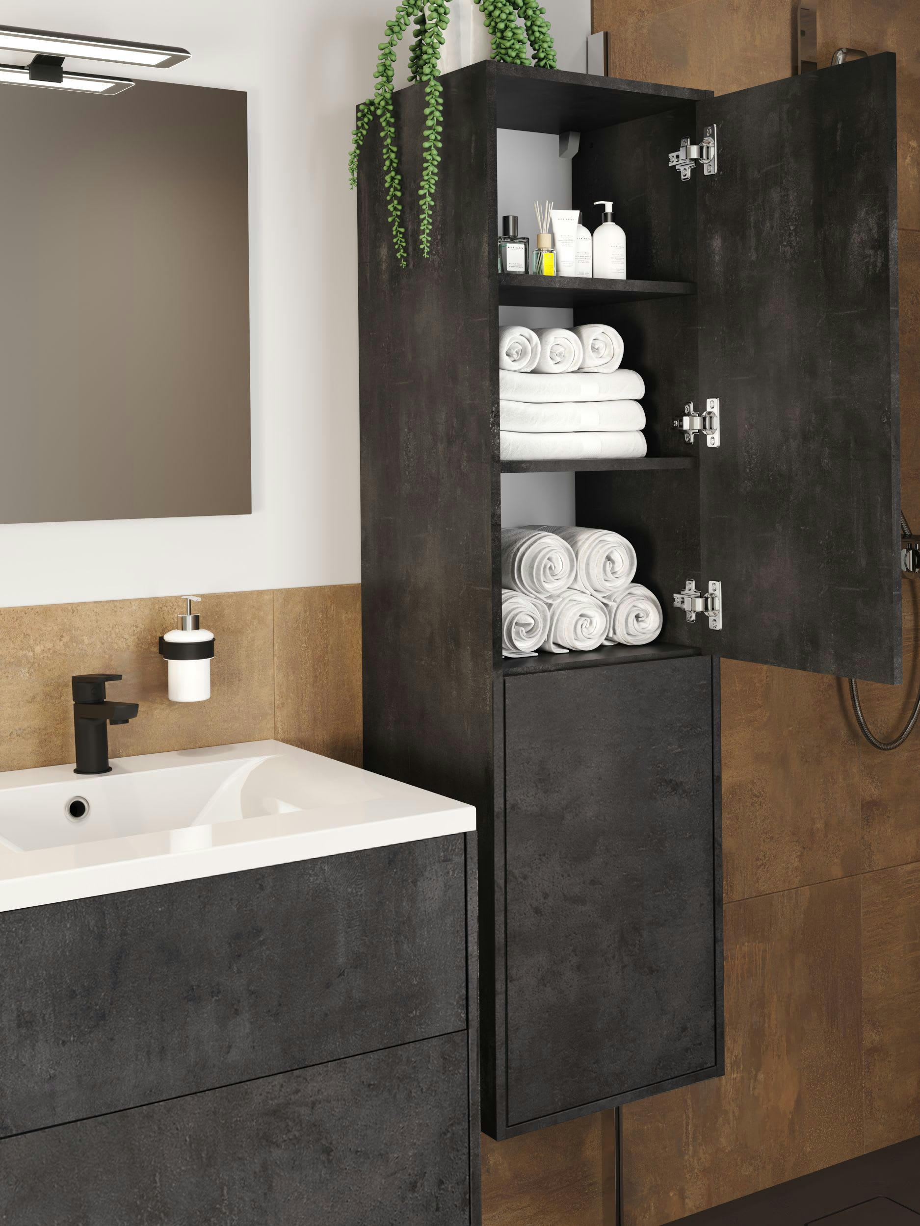 MARNY - Colonne de salle de bain L40 x H156 x P35 cm