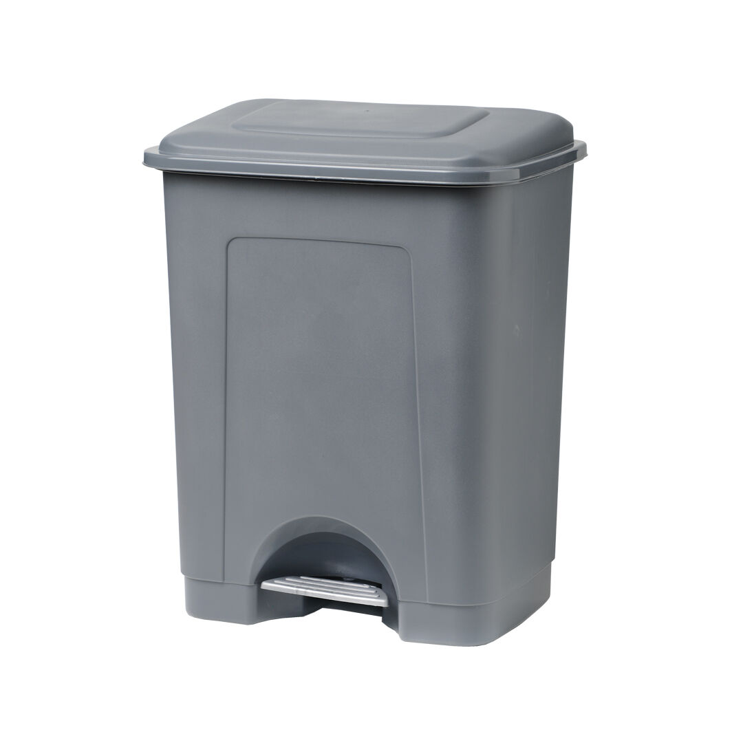 Balde cinza com pedal 35l