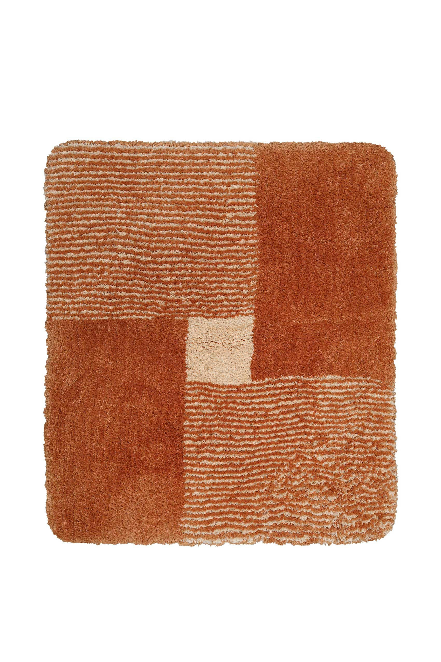 SAN PIERO - Tapis de bain microfibre très doux motif terracotta 55x65