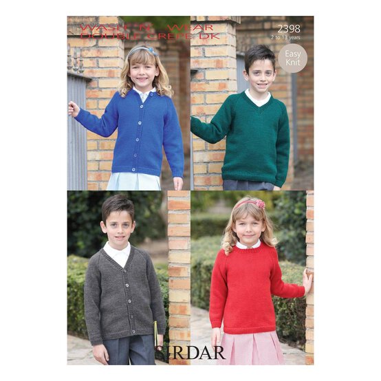 Sirdar Wash 'n' Wear Double Crepe Cardigan and Jumper Digital Pattern 2398