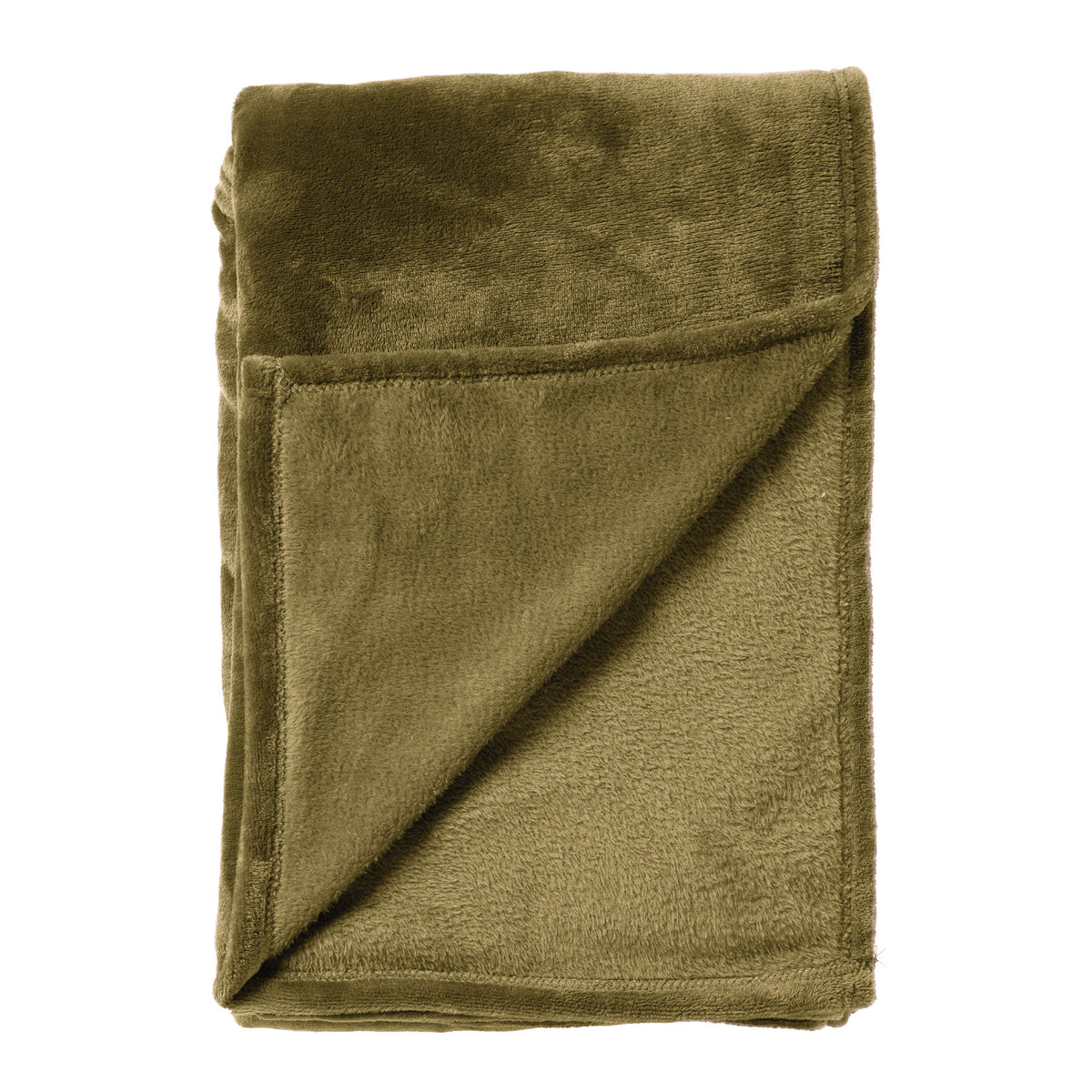 MARLEY - plaid 150x200 cm - fleece deken - extra dik - Military Olive - groen
