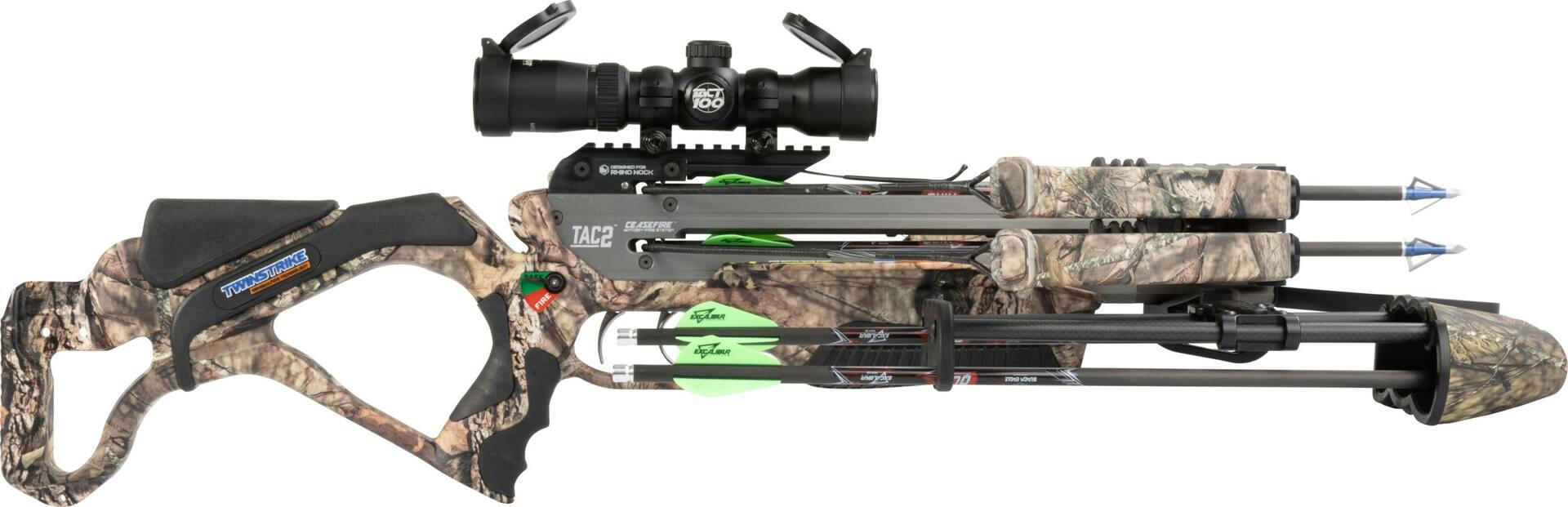 Excalibur Twinstrike DualFire TAC2 Dual Triggers Lightweight Crossbow, 340 FPS, 12-lb Draw, Aluminum