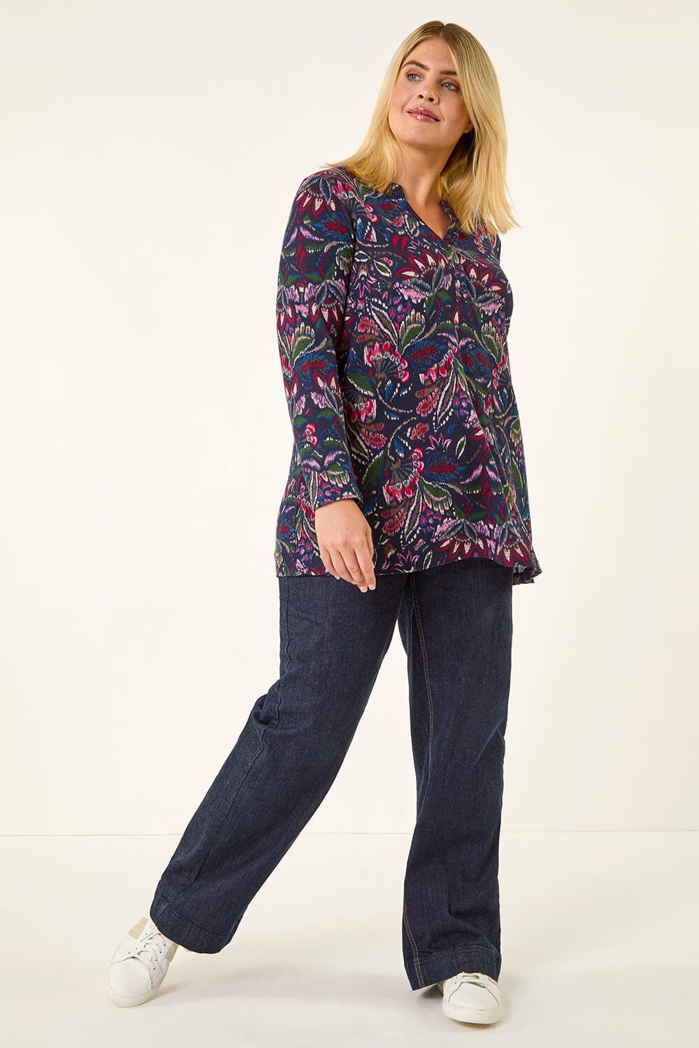 Roman Paisley Print Soft Stretch Top
