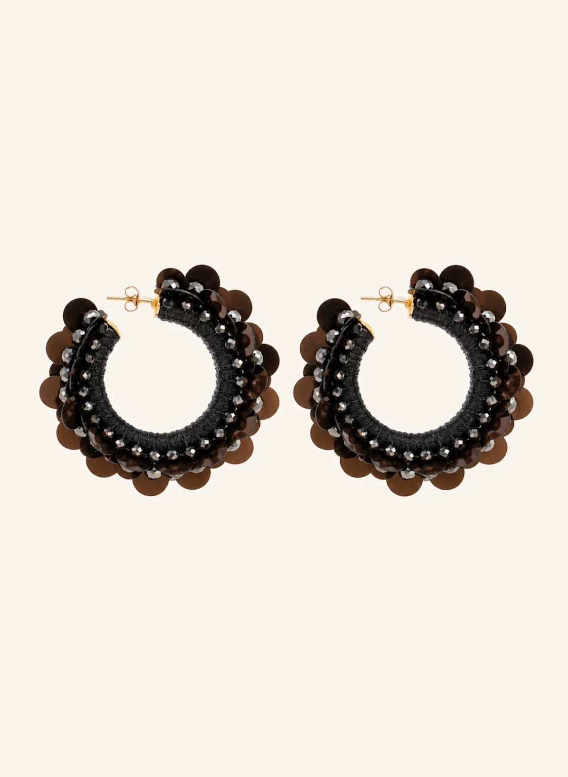 LOTT.gioielli Creolen VELINA CE SQ SEQUINS M BROWN by GLAMBOU