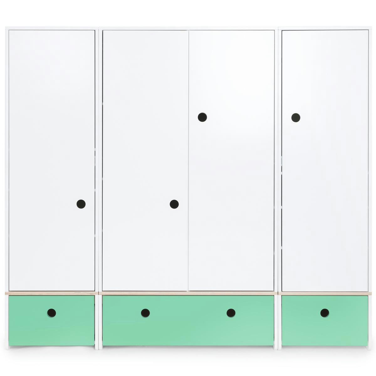 COLORFLEX - Armoire 4 portes vert ocean