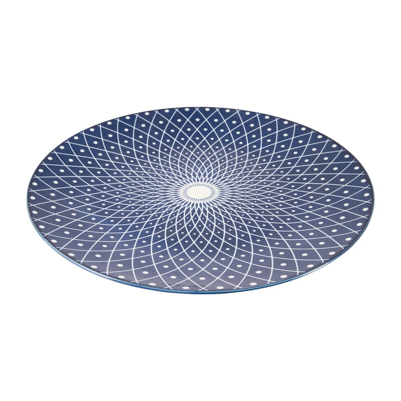 Dinerbord blue print - diamonds - &Oslash;26 cm