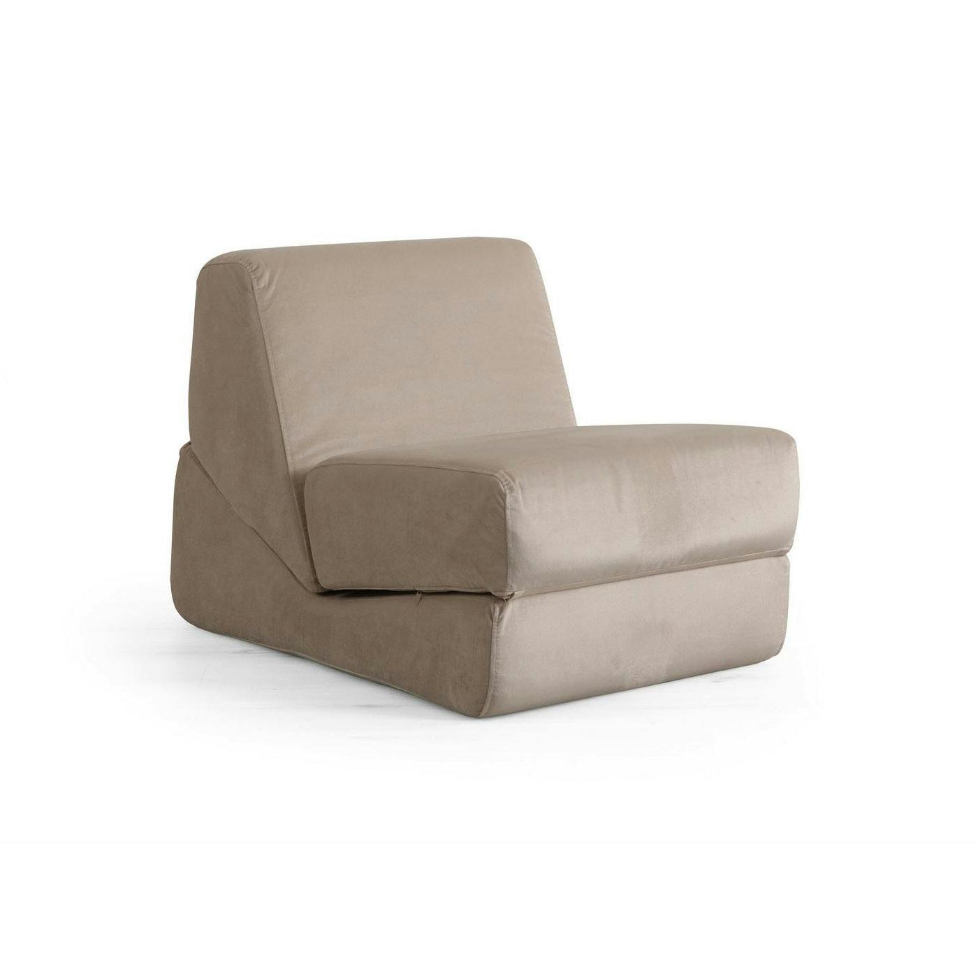 Chauffeuse convertible beige velours, lit d'appoint SAPPO