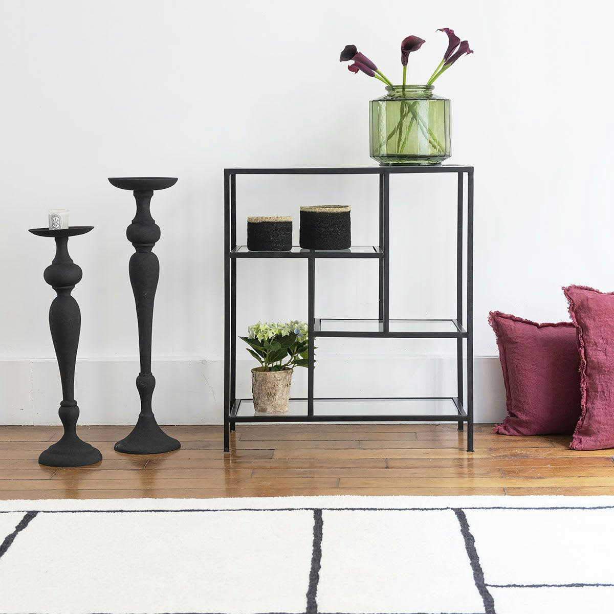 MIRA - Console en métal et verre