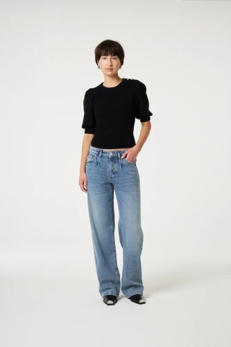 Molly Short Sleeve Pullover | Black