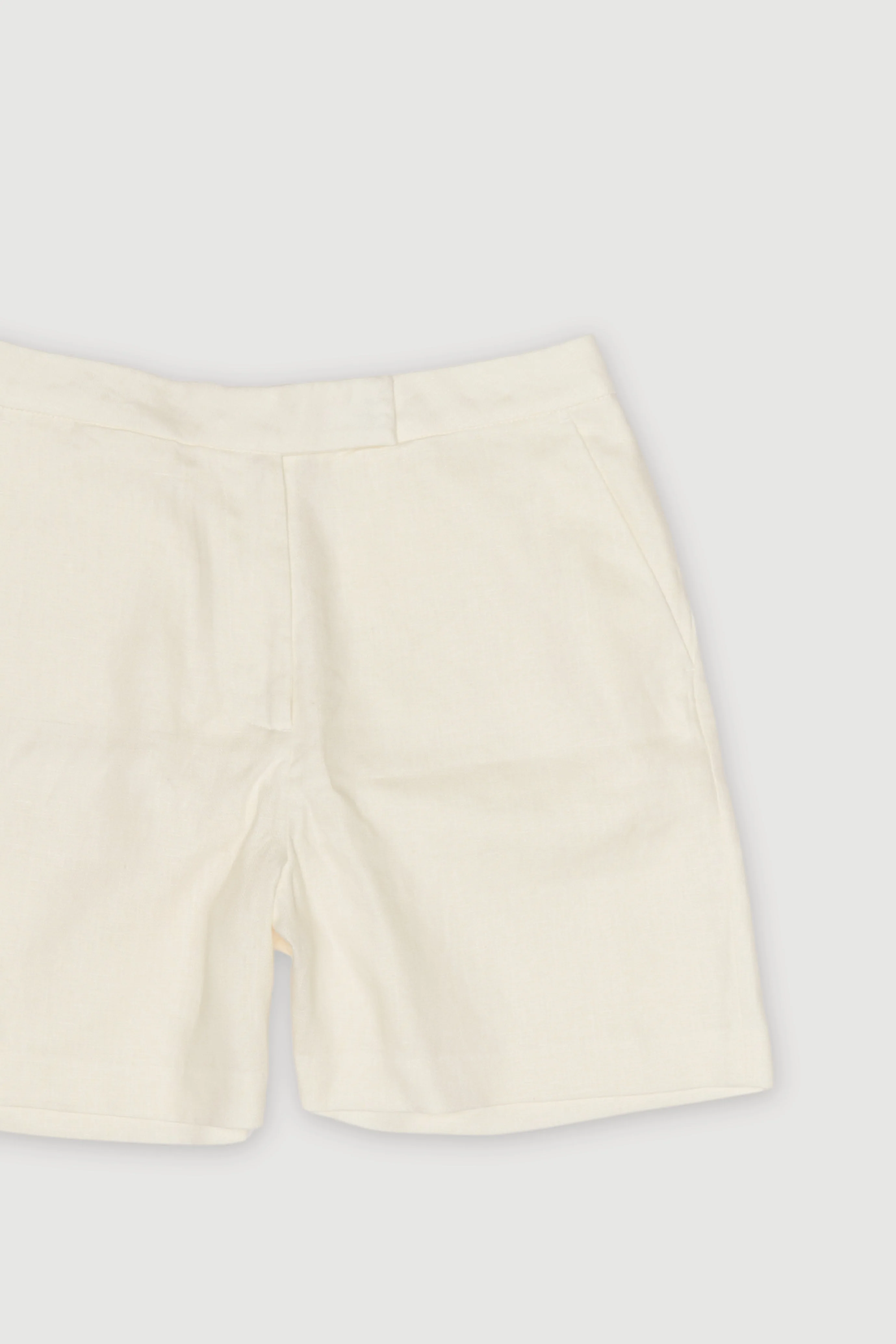 Re-Worn Womens Linen Textured Relaxed Short