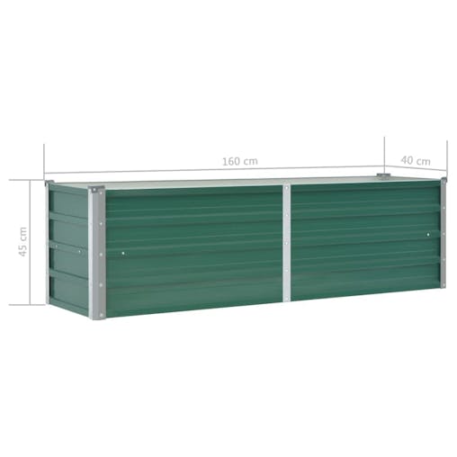 NNEVL Garden Raised Bed Galvanised Steel 160x40x45 cm Green
