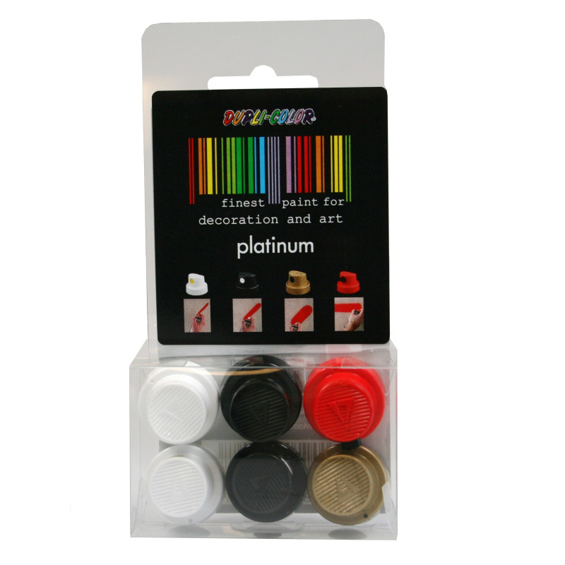 Capuchons Platinium pour bombe de peinture 6 pièces