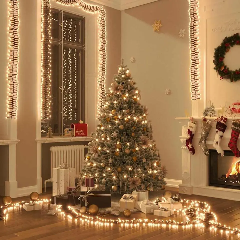 vidaXL - Led-slinger - Warmwit en donkergroen