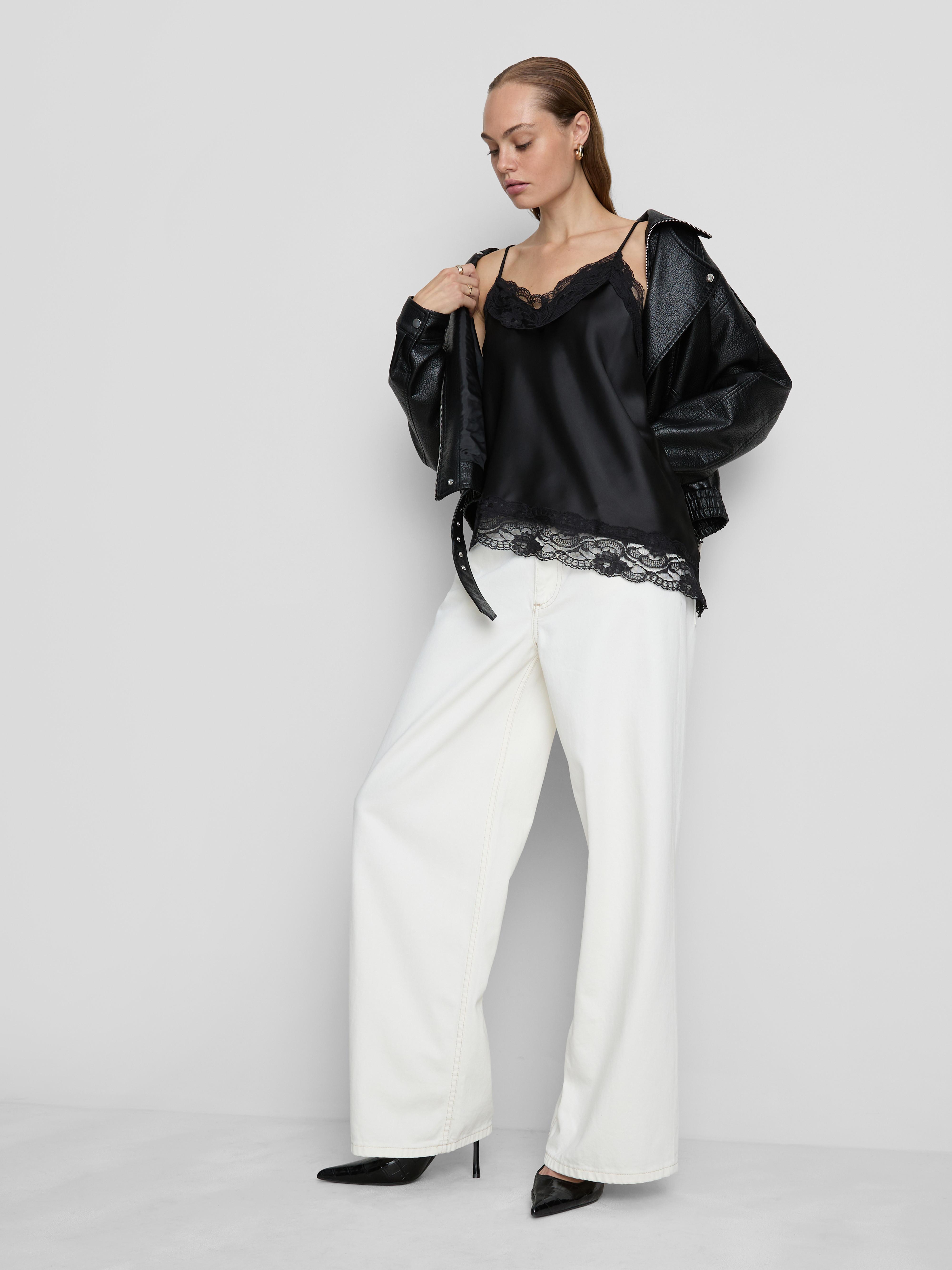 Asymmetric Satin Lace Cami