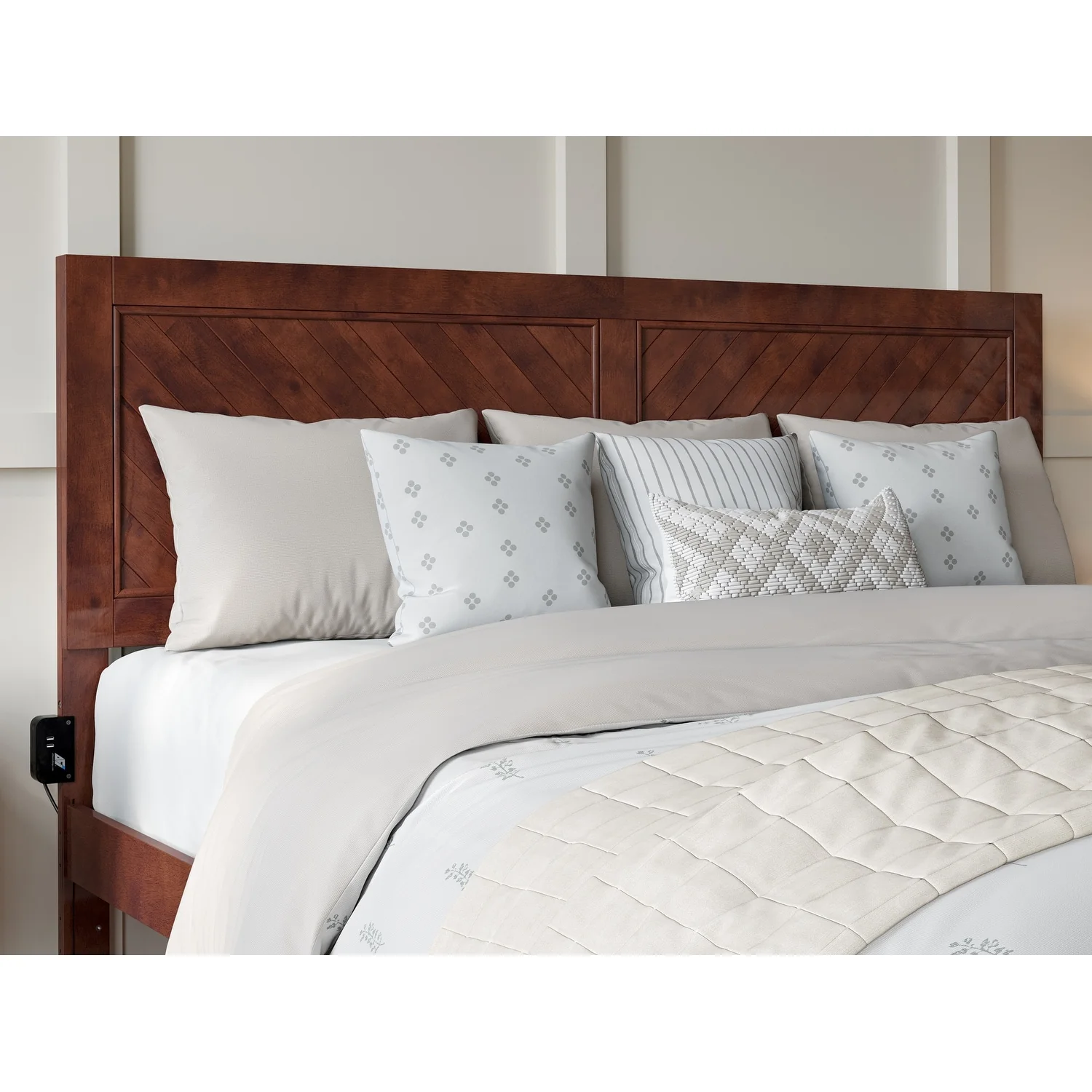 AFI Canyon Wood Headboard with Attachable Charger