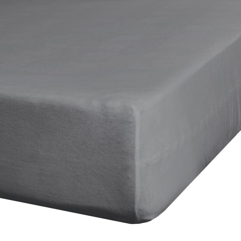Prześcieradło jersey 4 z gumką 220x200 stalowe na wysoki materac 30 cm