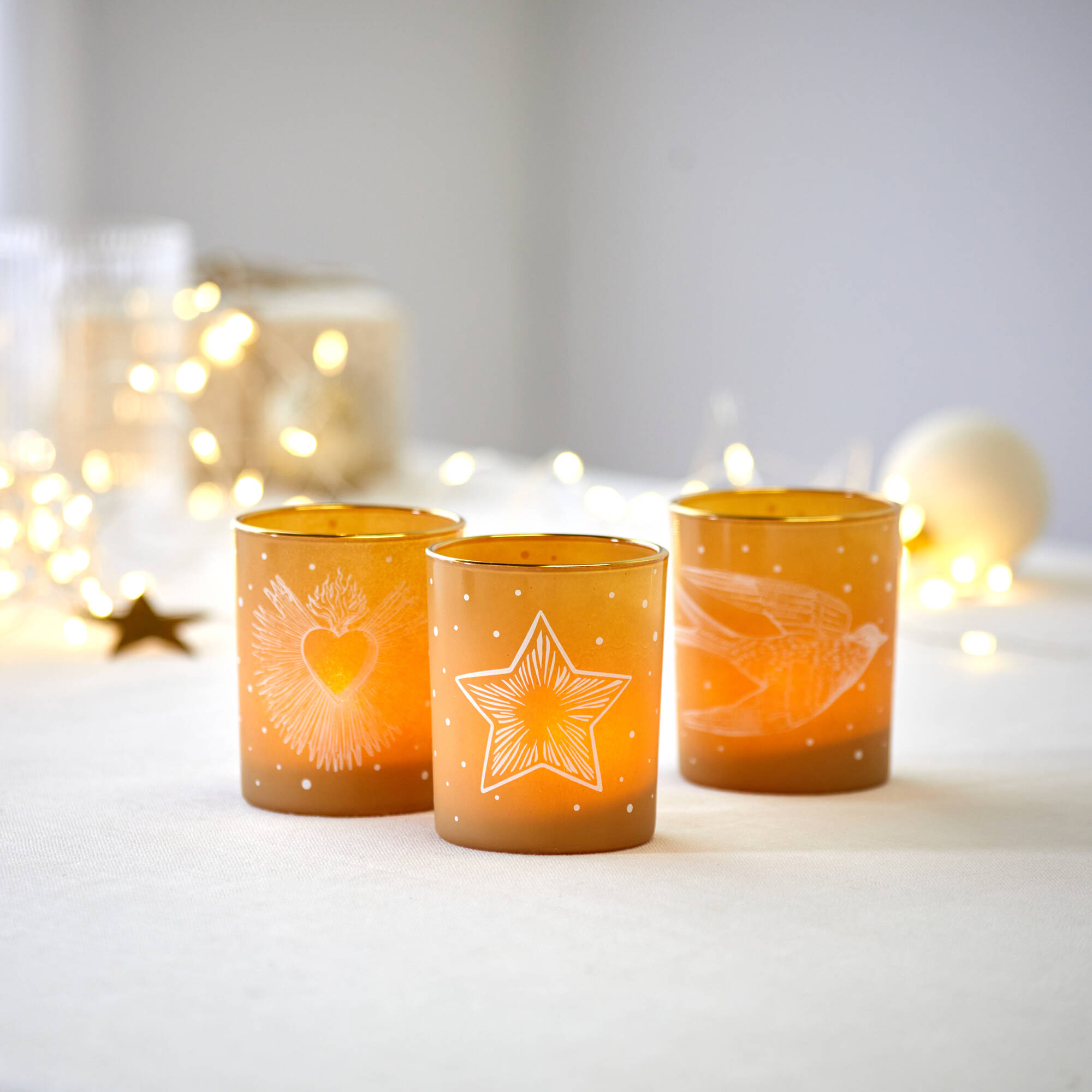Photophore en verre - lot de 3