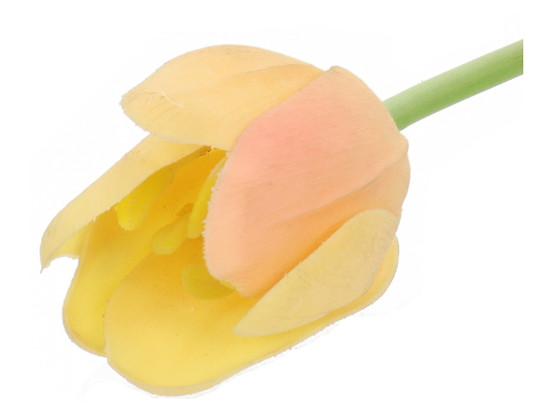 Tulipan pojedynczy 44 cm gumowany żółty