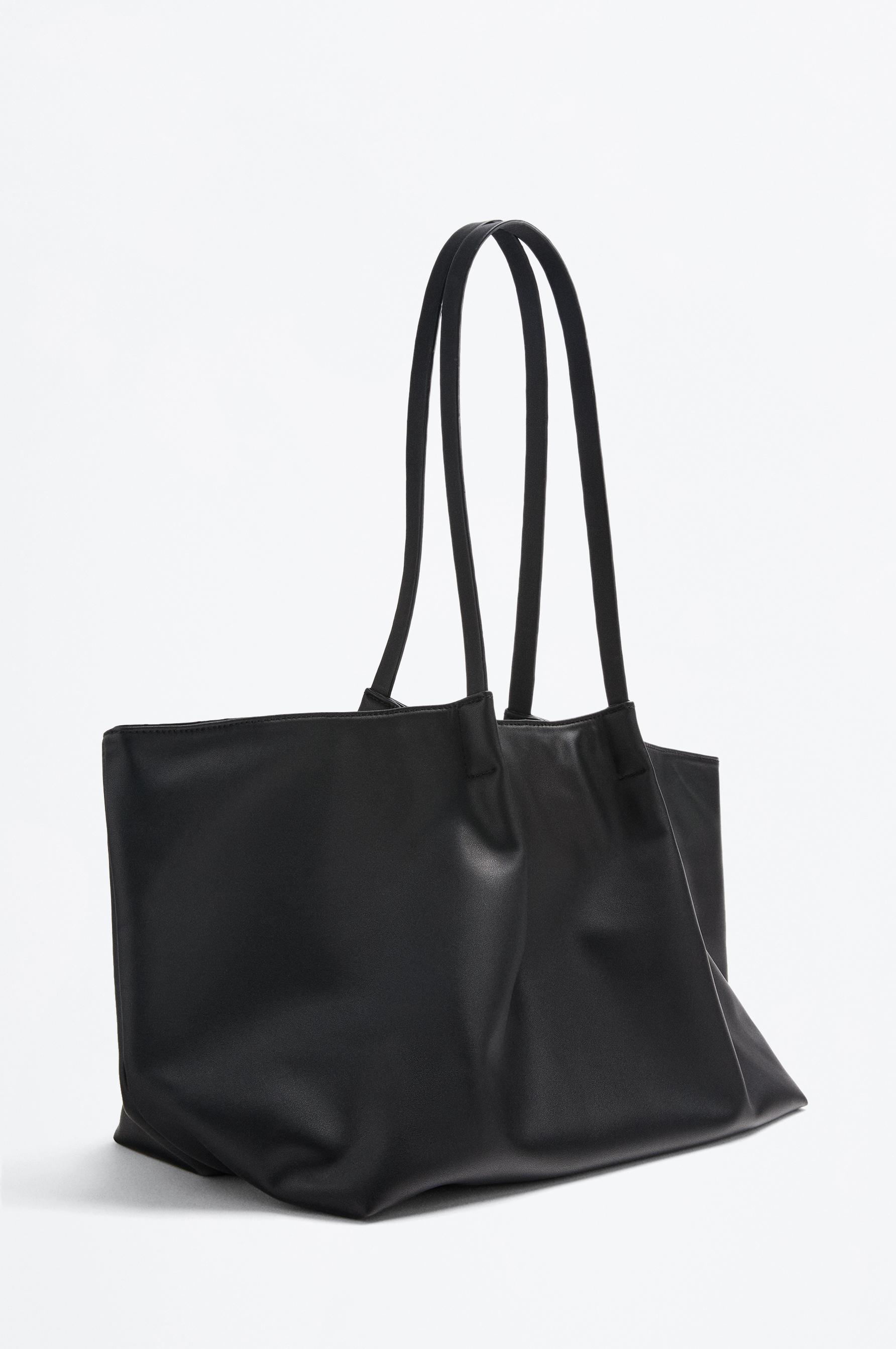 Bolso shopper pliegues doble asa