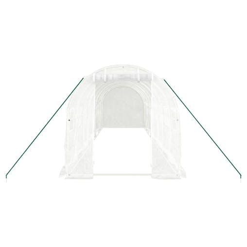 NNEVL Greenhouse with Steel Frame White 16 m&sup2; 8x2x2 m