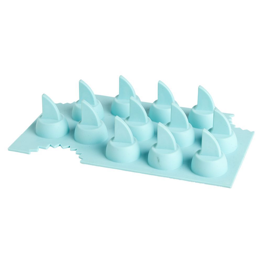Moule à glaçon forme aileron requin - 100% silicone bleu 20x12xH3,3cm