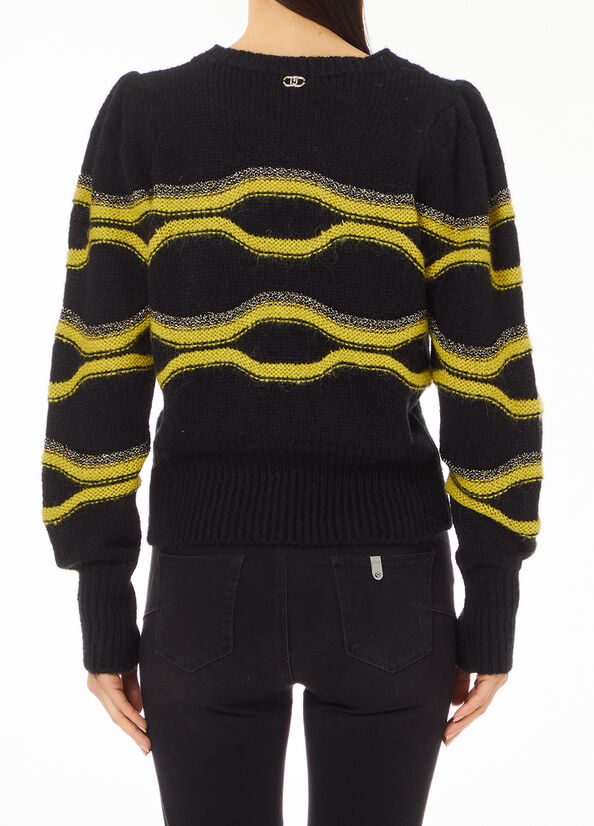 Maglione jacquard in misto alpaca