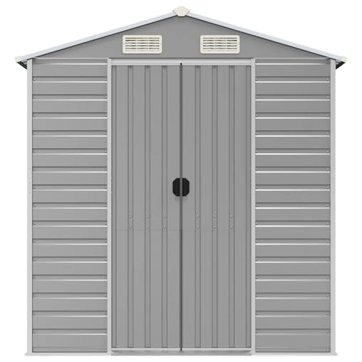 NNEVL Garden Shed Light Grey 191x725x198 cm Galvanised Steel