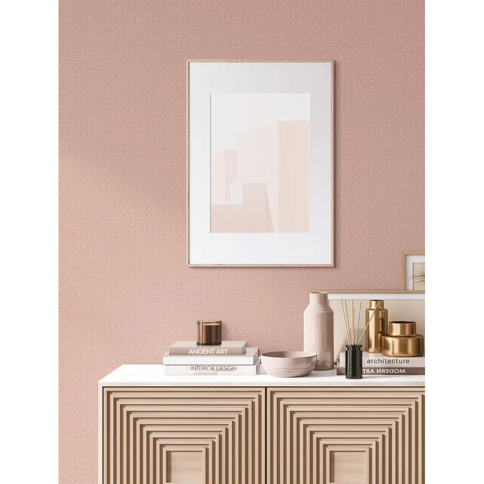 Dutch Wallcoverings - Grace Diamond plain salmon - GR322406