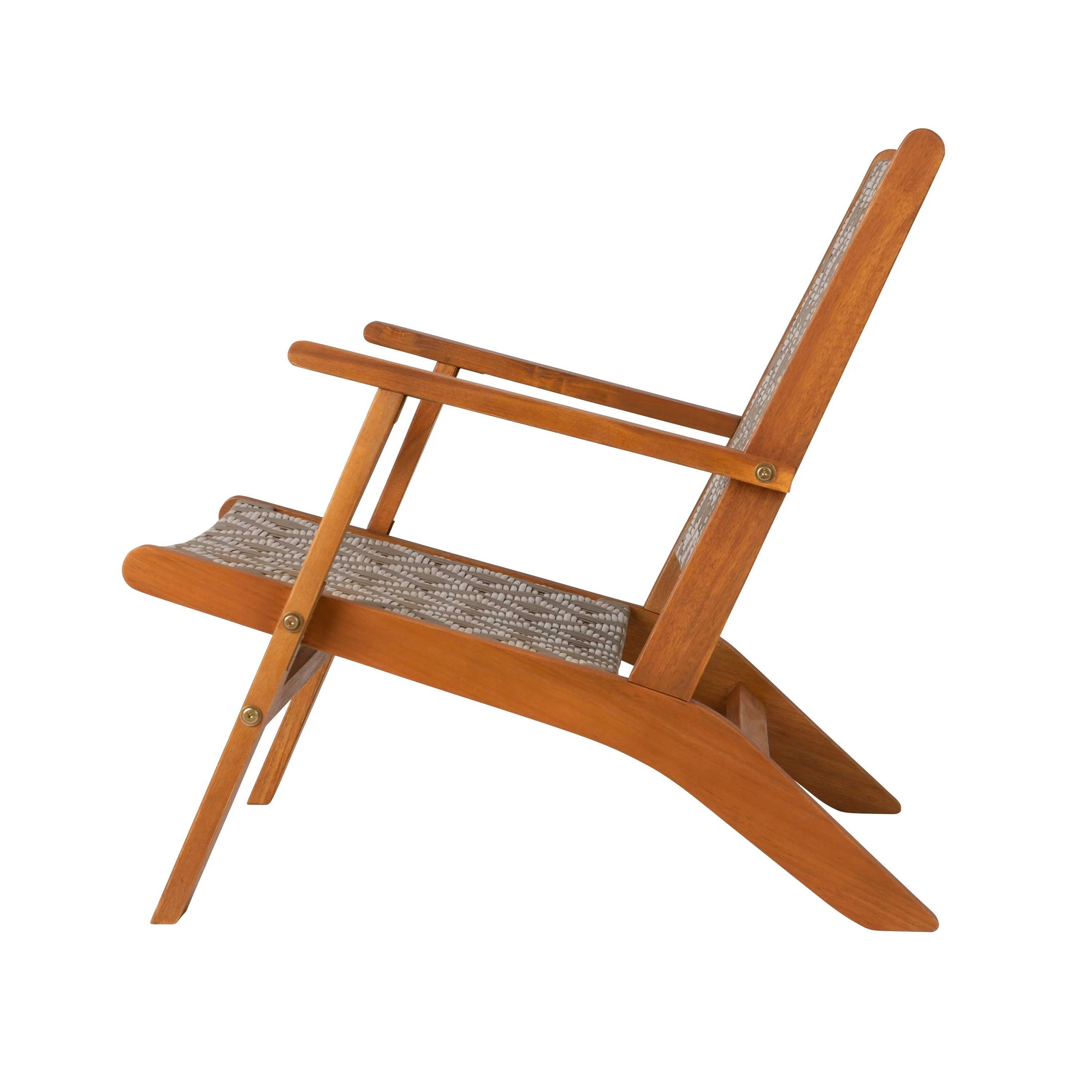 Vega Natural Stain Outdoor Chair in Diamond-Weave Wicker