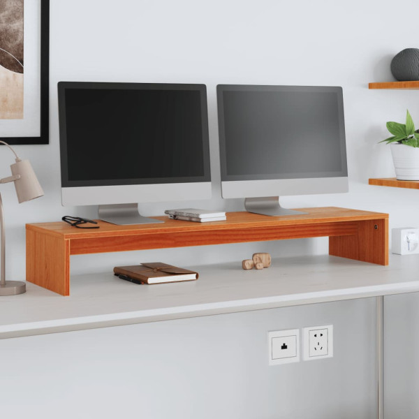 Podstawka na monitor woskowy brąz lita sosna 100x27x15 cm