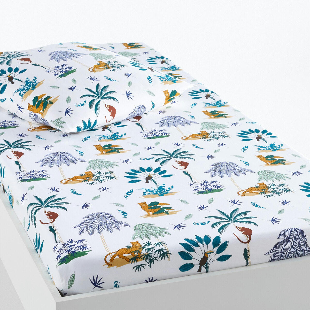 Drap-housse coton biologique, Petite Jungle