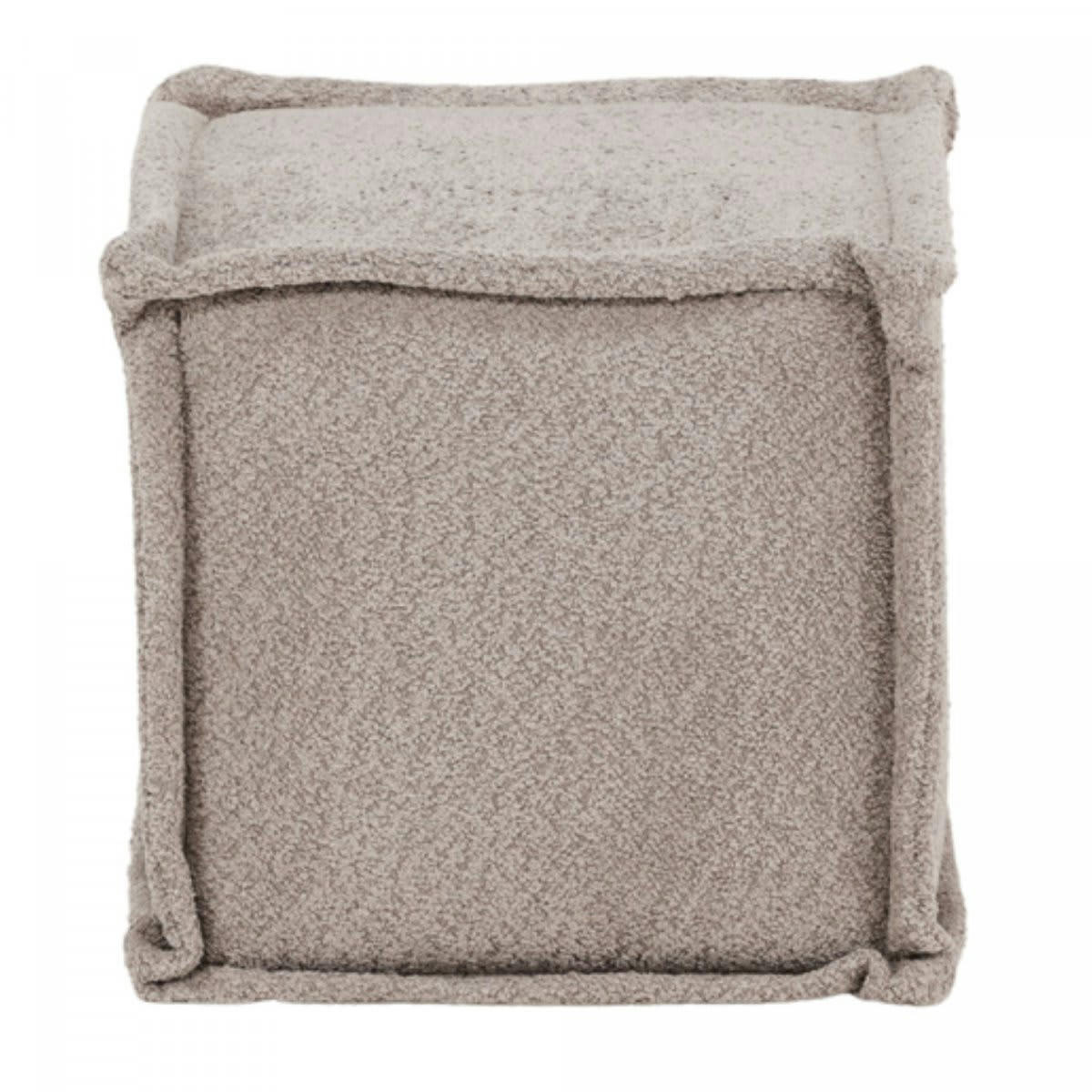 TINO - Pouf cube 40cm en polaire gris