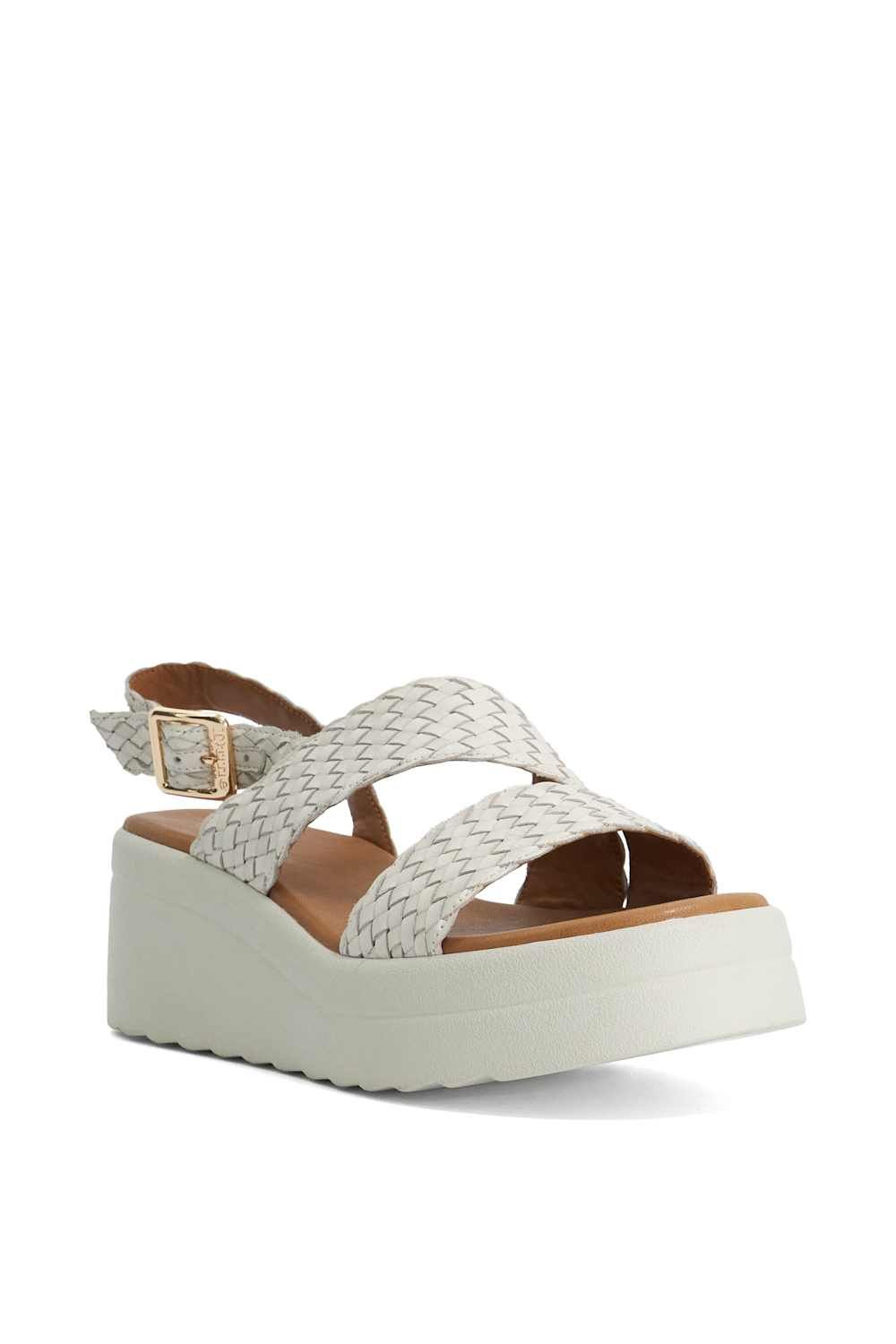 Dune London Wide Fit 'Kerbie' Leather Wedges