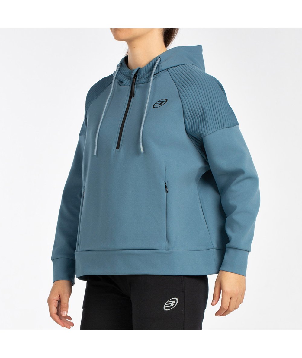 SUDADERA BULLPADEL BATEO AZUL VERDOSO