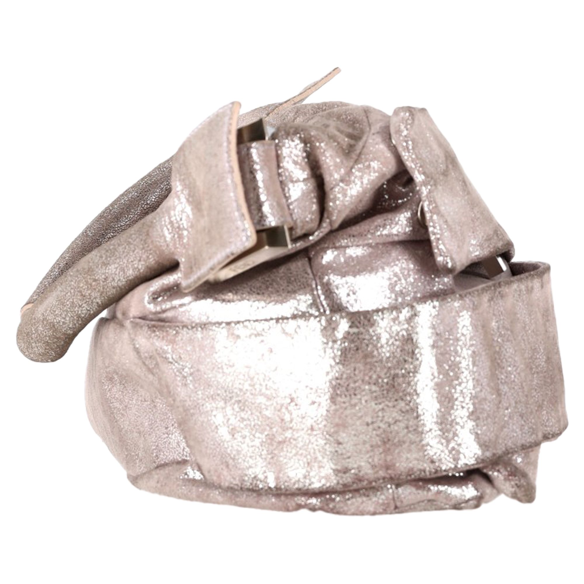 Fendi Preloved Wrap Around Shoulder Bag in Metallic Pink Leather