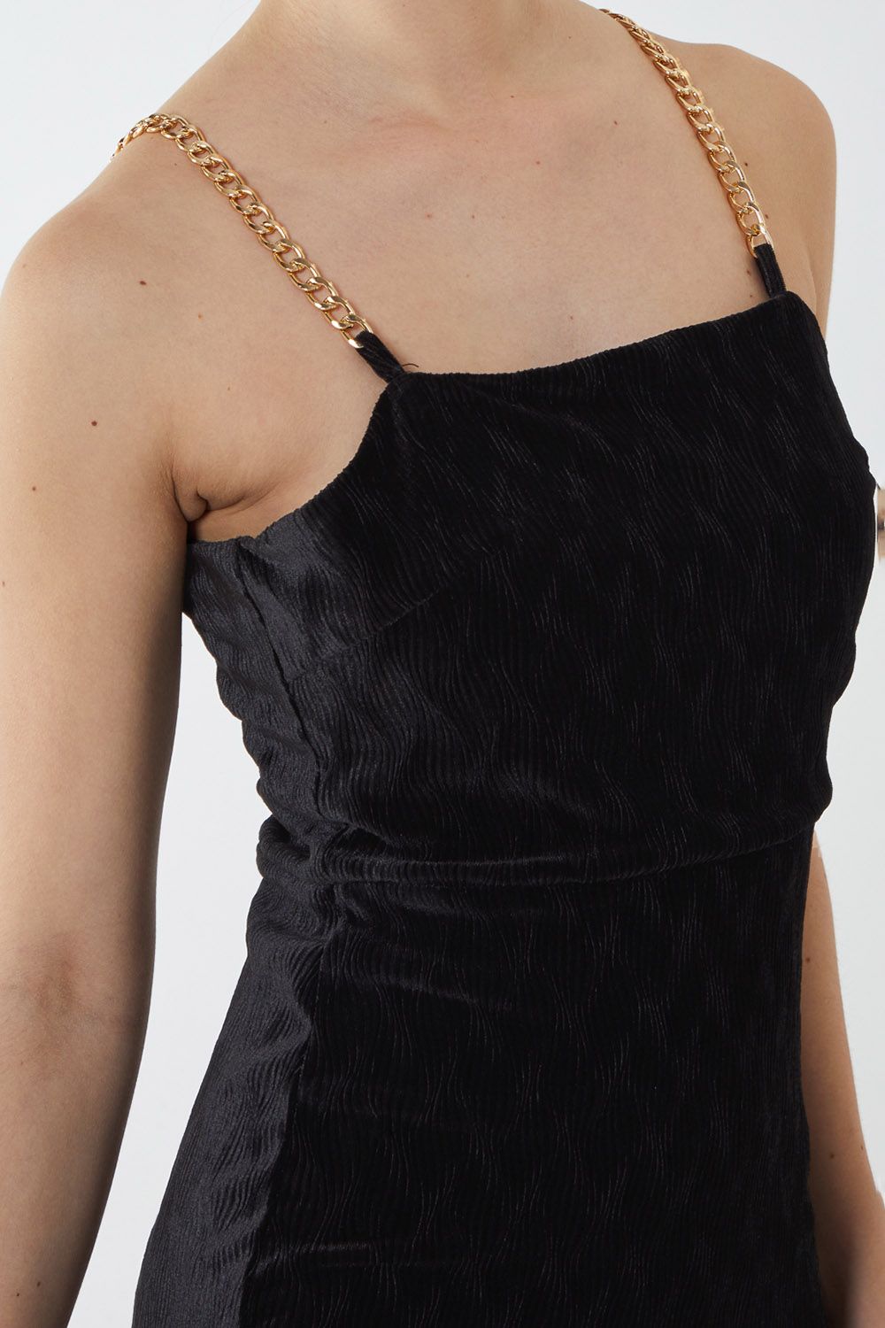 Blue Vanilla Chain Strap Mini Dress