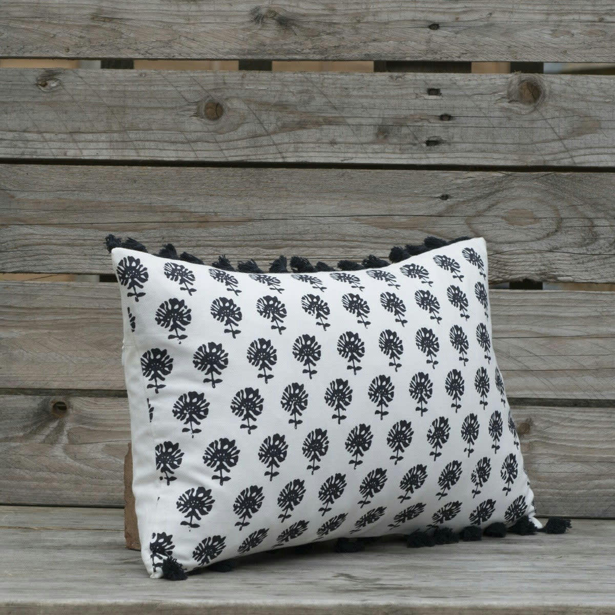 POESY - Housse de coussin coton  50x30 noir