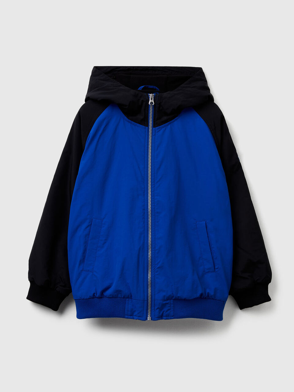 Nylon jacket with hood