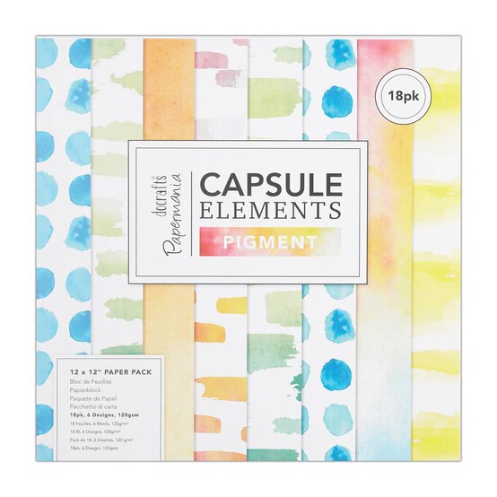 Papermania Capsule Pigments Paper Pad 12 x 12 Inches 18 Sheets