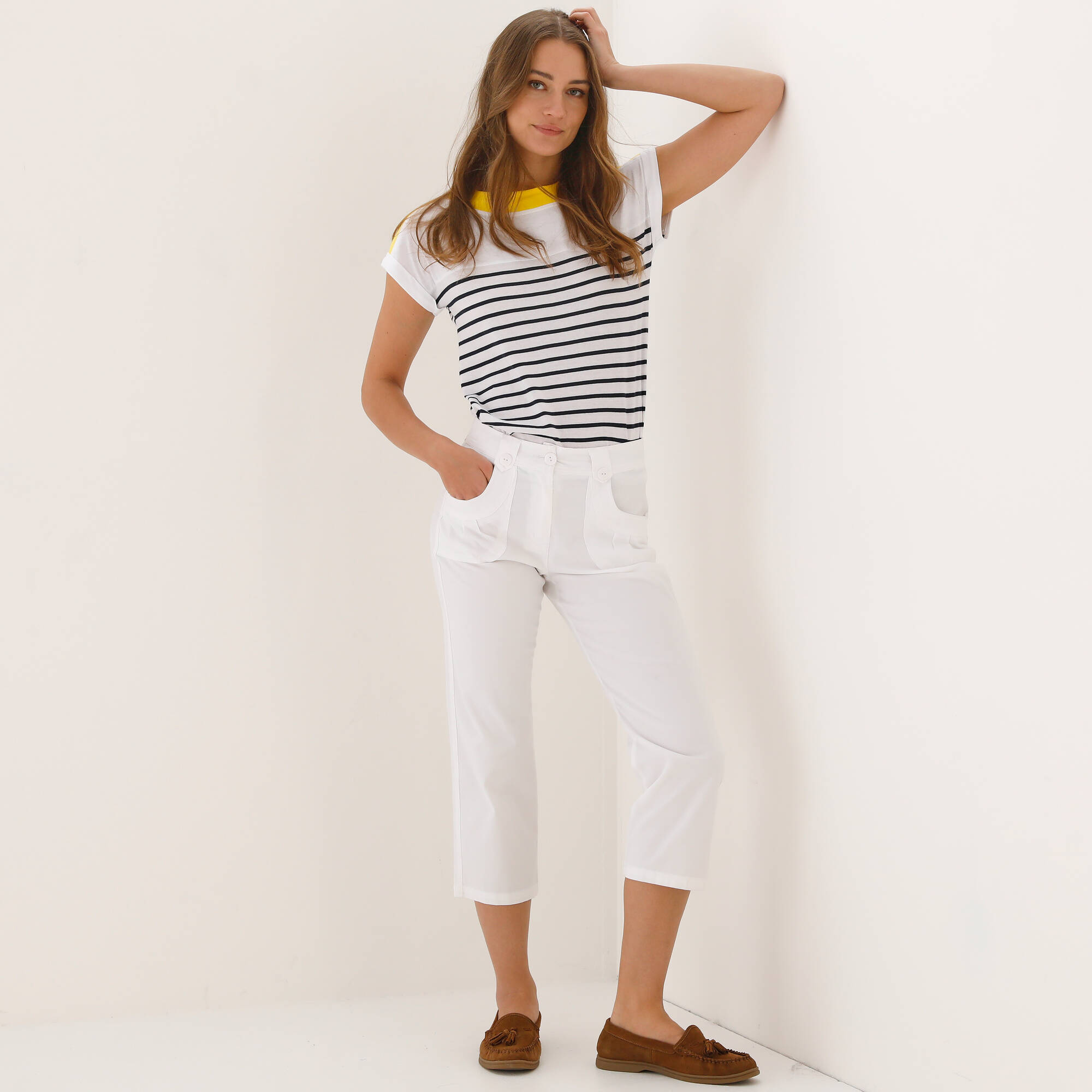 Pantacourt droit stretch